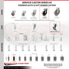 Service Caster 4 Inch Thermoplastic Rubber Wheel 7/8 Inch Expanding Stem Caster with Brake SCC-EX05S410-TPRS-SLB-78